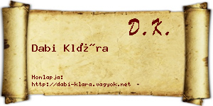 Dabi Klára névjegykártya