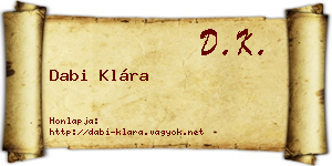 Dabi Klára névjegykártya